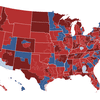 map showing the red sweep around the country in congressional races
